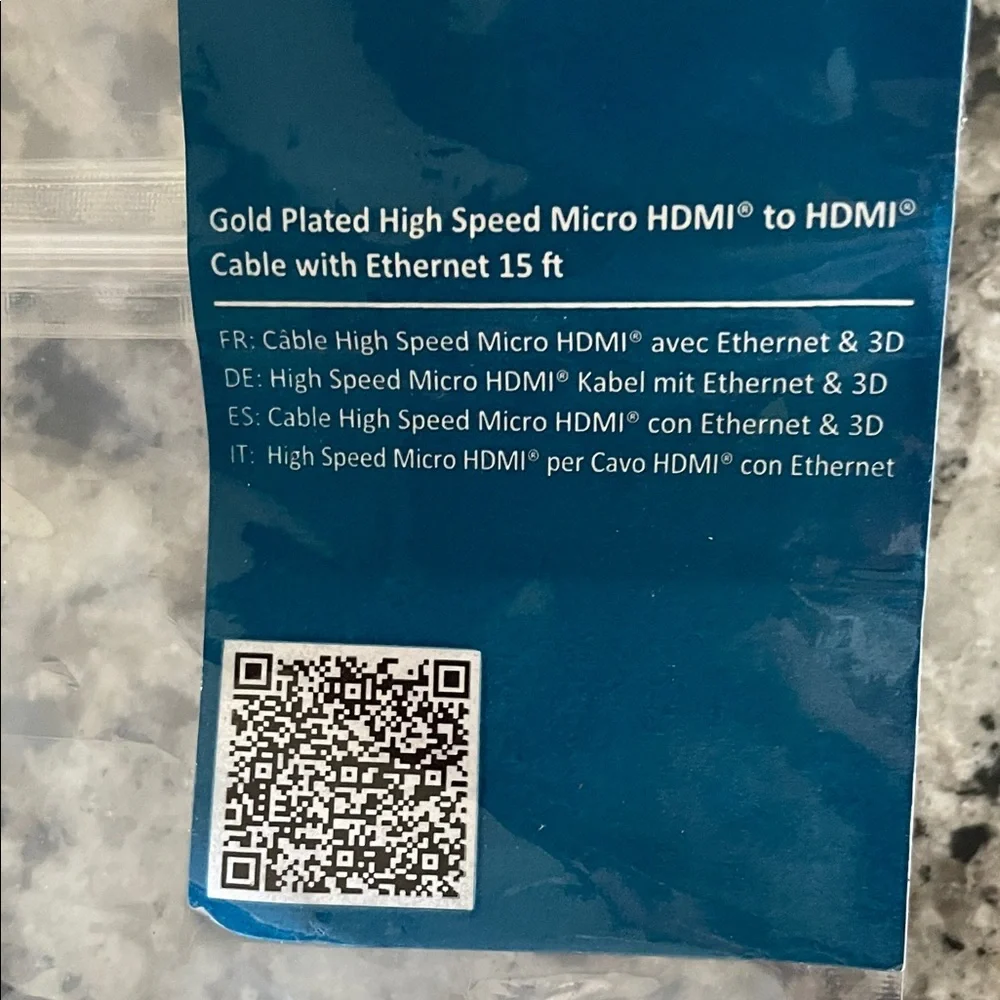 Gold Plated High-Speed Micro HDMI to HDMI Cable with Ethernet 15ft x 6 - Black